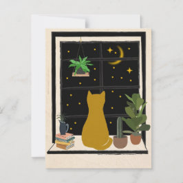 Nachts Kitty Postkarte