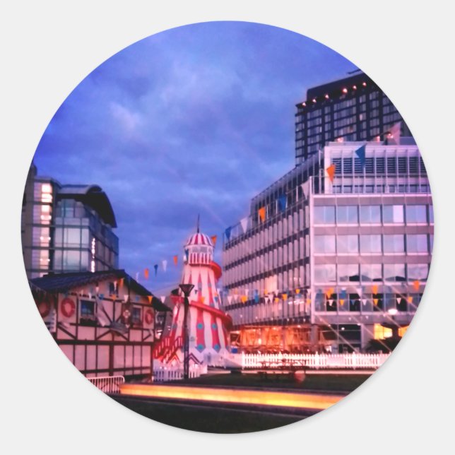 Nachts ruhig runder aufkleber (Vorderseite)