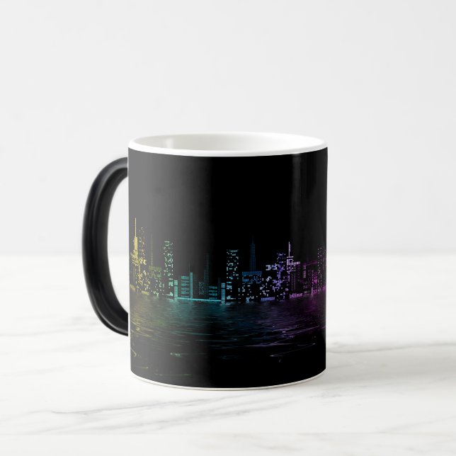 Nachts-Skyline Verwandlungstasse (Vorderseite Links)