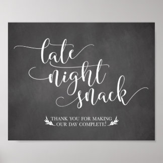 Nachts Snacks Fevor Sign Poster