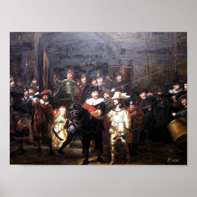 Nachtschau - Rembrandt Poster (Vorne)