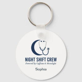 Nachtschicht-Crew-Pflegeschwester Stethoskop Mond Schlüsselanhänger