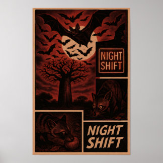 Nachtschicht in der Wildnis - Fledermäuse, Zibette Poster
