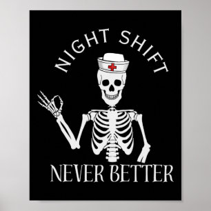 Nachtschicht Krankenschwester Icu Rn Er Cvicu Nicu Poster