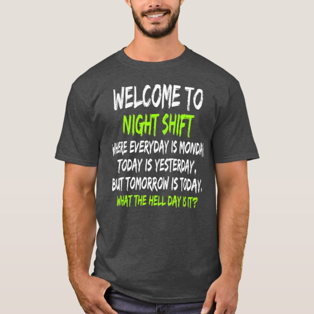 Nachtschichtarbeiter spenden lustige Mitternachtsv T-Shirt (Vorderseite)