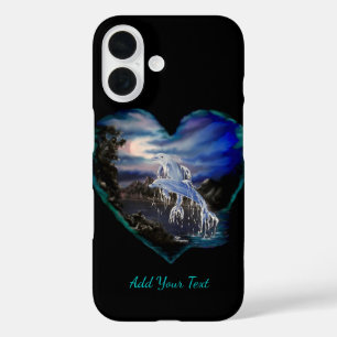 Nachtschwärmer , Dolphin-Liebe , Text hinzufügen iPhone 16 Hülle