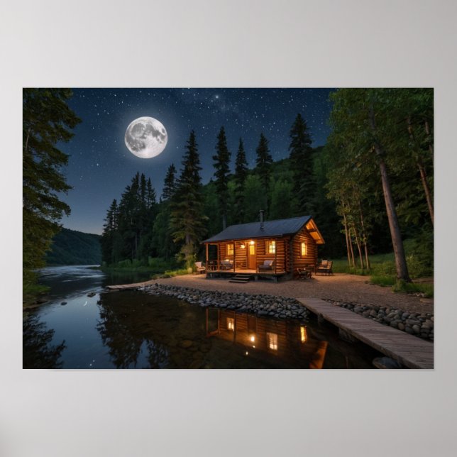Nachtschwärmer im Wald Poster (Vorne)