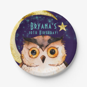 Nachtschwärmer Lila Schlaf-Epoche Slumber Geburtst Pappteller