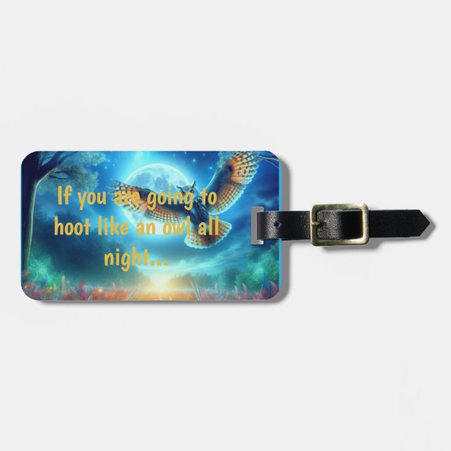 Nachtschwärmer und Morgenadler: Celestial Journeys Gepäckanhänger (Vorderseite horizontal)