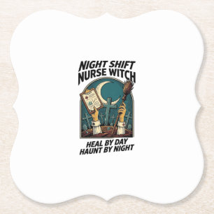 Nachtschwester-Hexe Retro-Halloween-T-Shirt Untersetzer