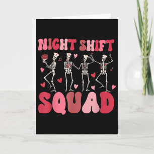 Nachtschwester-Team Krankenschwestern Skelett Tanz Karte