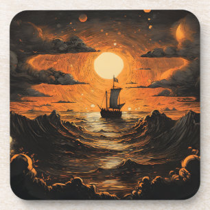 Nachtsegeln Getränkeuntersetzer