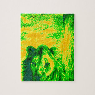 Nachtsicht-Löwe-Kunststoff-Fluoreszierender Druck