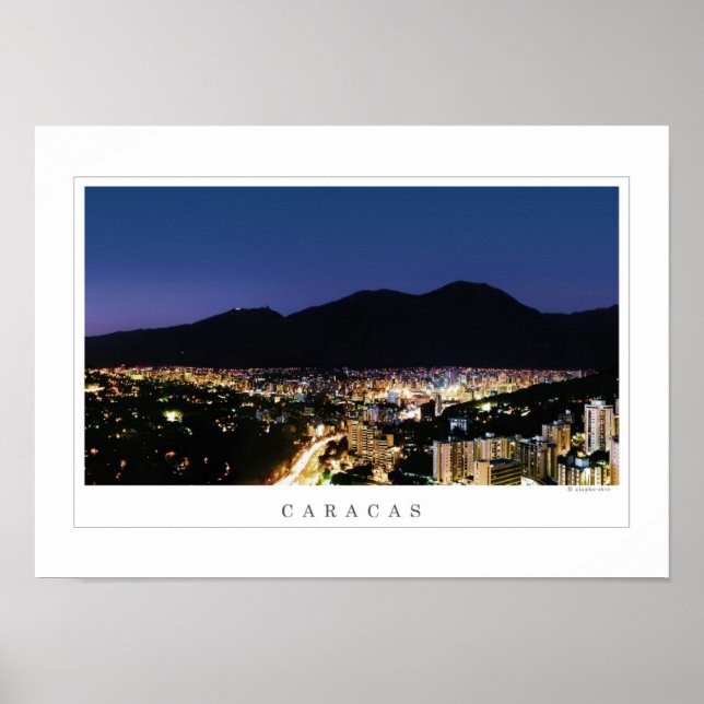 Nachtsichtposter der Silhouette von Caracas & Avil Poster (Vorne)