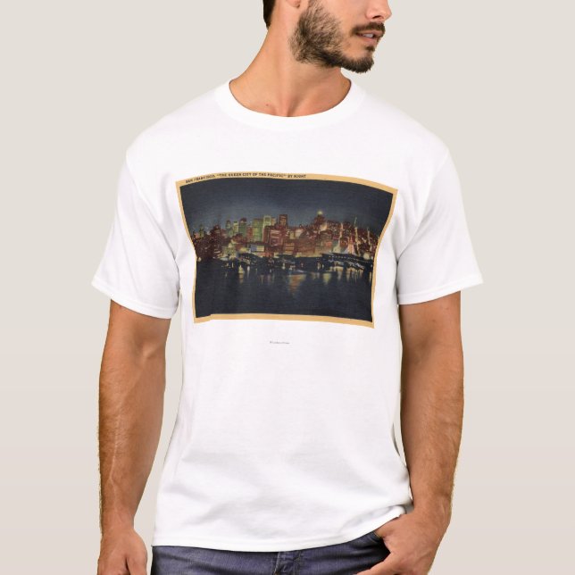 NachtSkyline "der Königin-Stadt von T-Shirt (Vorderseite)