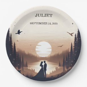 Nachtsonnenmoon Cloud Twilight Brautparty Pappteller