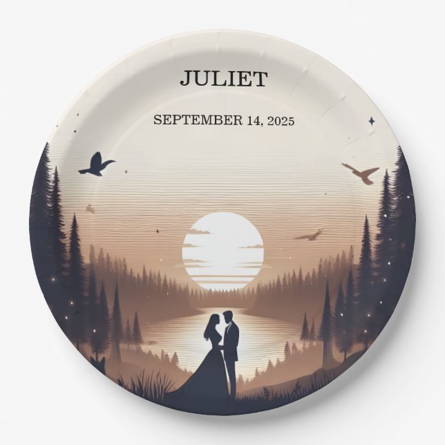 Nachtsonnenmoon Cloud Twilight Brautparty Pappteller (Vorderseite)