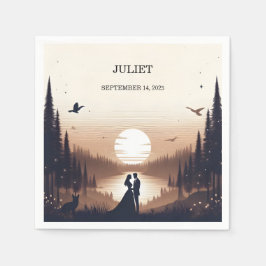 Nachtsonnenmoon Cloud Twilight Brautparty Serviette