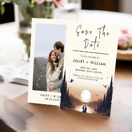 Nachtsonnenstars Moon Cloud Twilight Hochzeit Save The Date