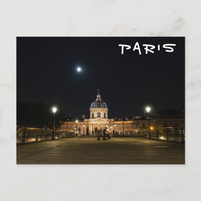 Nachtspaziergänge auf Pont des Arts - Paris Postkarte (Vorderseite)