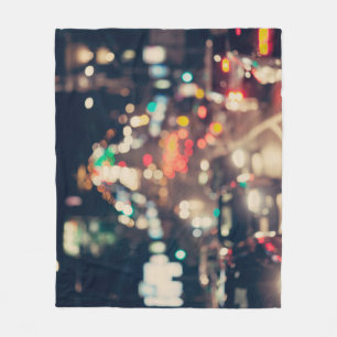 Nachtstadt: Retro verschwommene Lichter. Fleecedecke