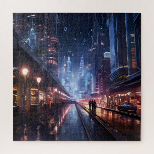 Nachtstadt-Sci-Fi-Landschaft