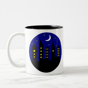 Nachtstadt Zweifarbige Tasse
