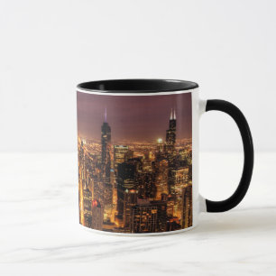 NachtStadtbild von Chicago Tasse