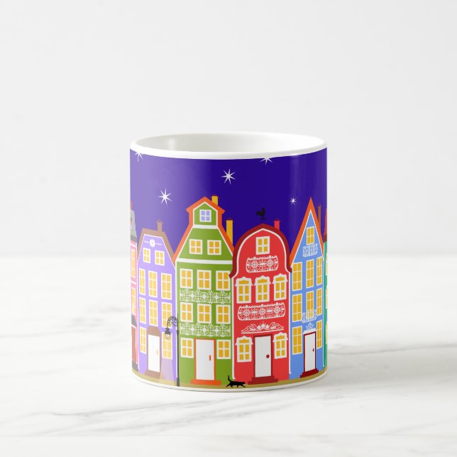 Nachtstädter Spaziergang Cat Tasse (Mittel)
