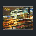 Nachtstädtische Landschaft in Oslo, Norwegen Postkarte<br><div class="desc">Nachtstädtische Landschaft in Oslo,  Norwegen</div>