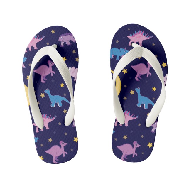 Nachtstars und Dinosaurier-Muster Kinderbadesandalen (Fußbett)