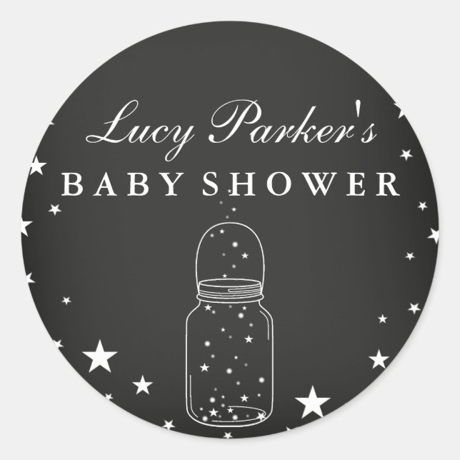 Nachtsterne - Halbleiter-Babyduschenaufkleber Runder Aufkleber (Vorderseite)