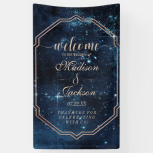 Nachtsternenhimmel Himmel Galaxie Hochzeit Willkom Banner