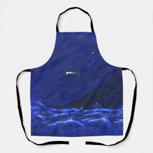 Nachtsternhimmel Ozean Klippe Sternschnuppe Leinwa Schürze