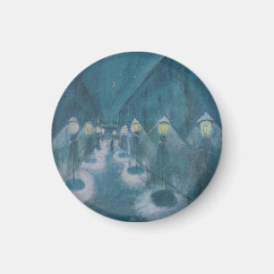 Nachtstraße (Straße bei Nacht) (1922) Walter Grama Magnet