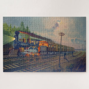 Nachtszene auf der New York Central Railroad