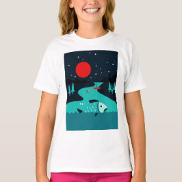 Nachtszene eines Flusses T-Shirt
