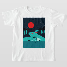 Nachtszene eines Flusses T-Shirt