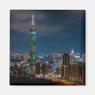 Nachtszene von Taipeh 101, Taiwan Magnet