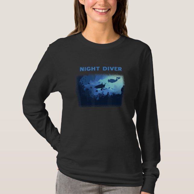 Nachttaucher Scuba Diving Unterwasser Schnorchel V T-Shirt (Vorderseite)