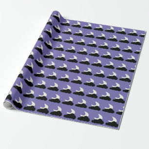 Nachtthematische Packpapierwolke schläfrig Geschenkpapier