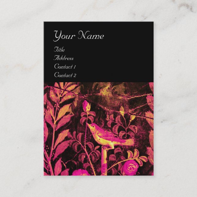 NACHTUNG MIT ROSE MONOGRAM, Rosa Schwarzes Gold Visitenkarte (Vorderseite)