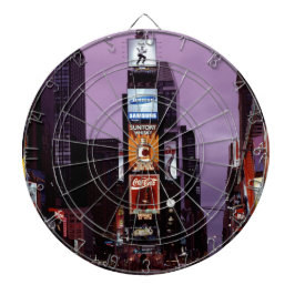 Nachtverkehr auf dem New York Times Square Dartscheibe