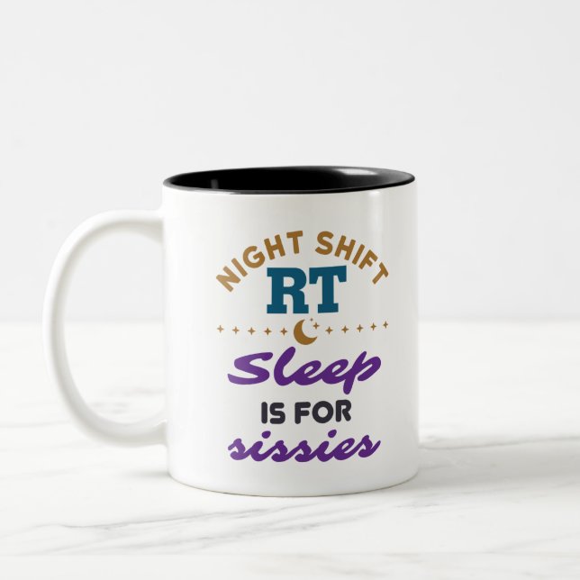Nachtverschiebung RT Atemtherapie Zweifarbige Tasse (Links)