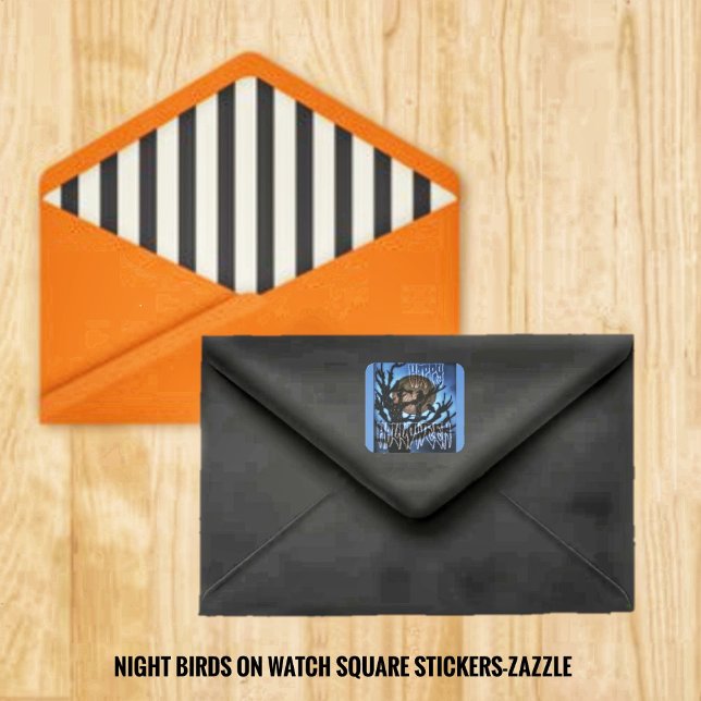 Nachtvögel im Auge Quadratischer Aufkleber (Von Creator hochgeladen)