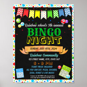 Nachtvorlage von Bingo Poster