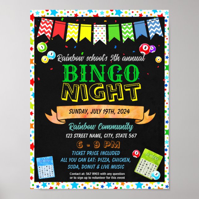 Nachtvorlage von Bingo Poster (Vorne)