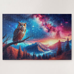 Nachtwache der Eule, Gebirgskette, Watchful Owl