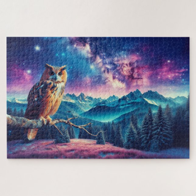 Nachtwache der Eule, Gebirgskette, Watchful Owl (Horizontal)