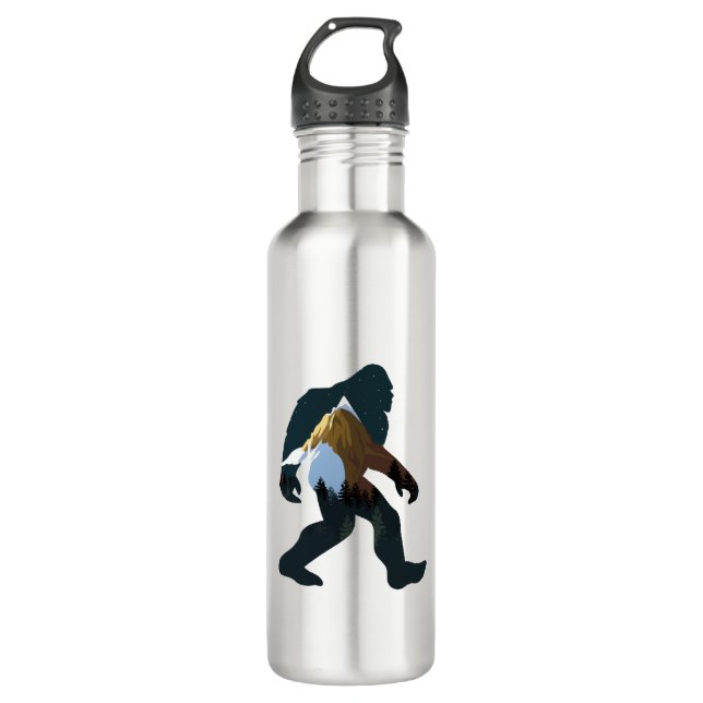 Nachtwald Bigfoot Edelstahlflasche (Vorderseite)